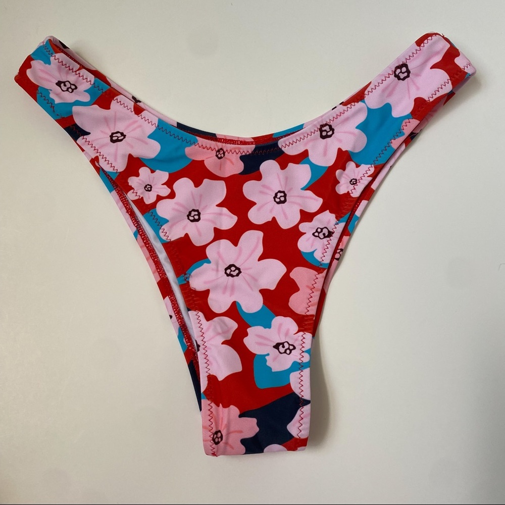 70s Flower Power Bikini Bottoms High Waisted